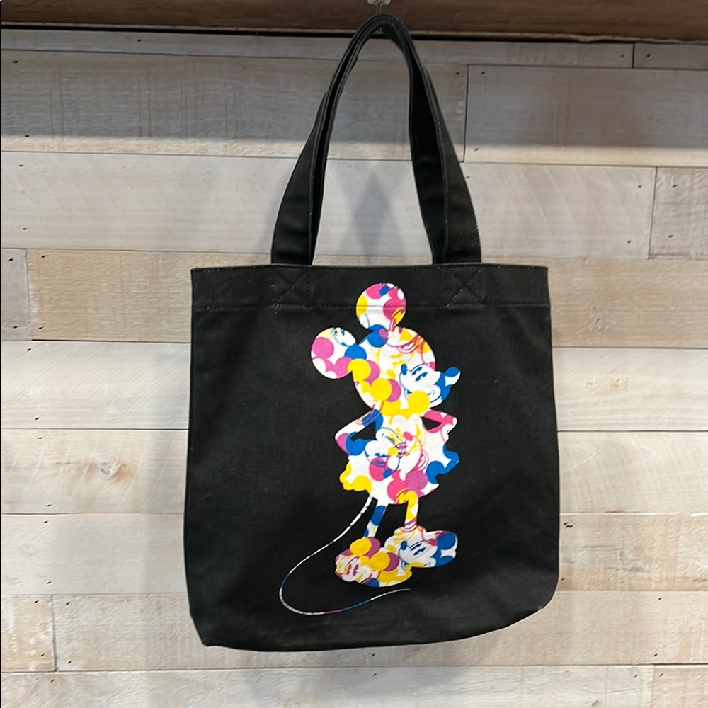 Disney Black Canvas Tote Bag with Vibrant Character Design